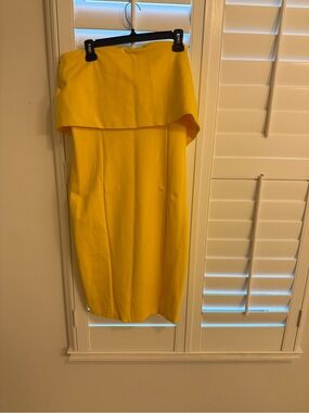 Lavish Alice Canary Yellow Off-Shoulder Midi Dress